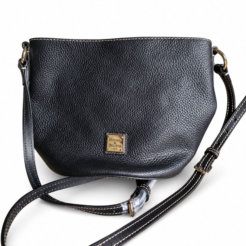 Dooney & Bourke Thea Small Crossbody Bucket Bag Black Pebble Leather NWOT R1716